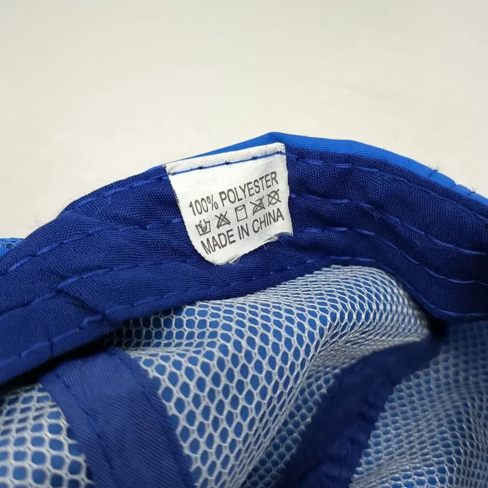 Blue NY Logo Baseball Cap OSFM Mesh Side Panels Adjustable Strapback Sport Hat